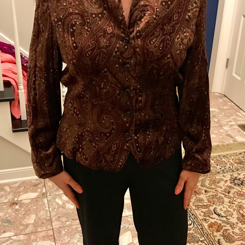 Dana Buchman Velvet paisley fitted, blazer